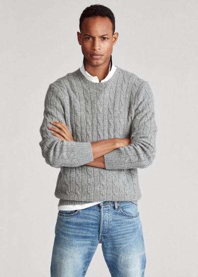 Men's Polo Ralph Lauren Cable-Knit Cashmere Sweater | 469102DVO